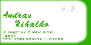 andras mihalko business card